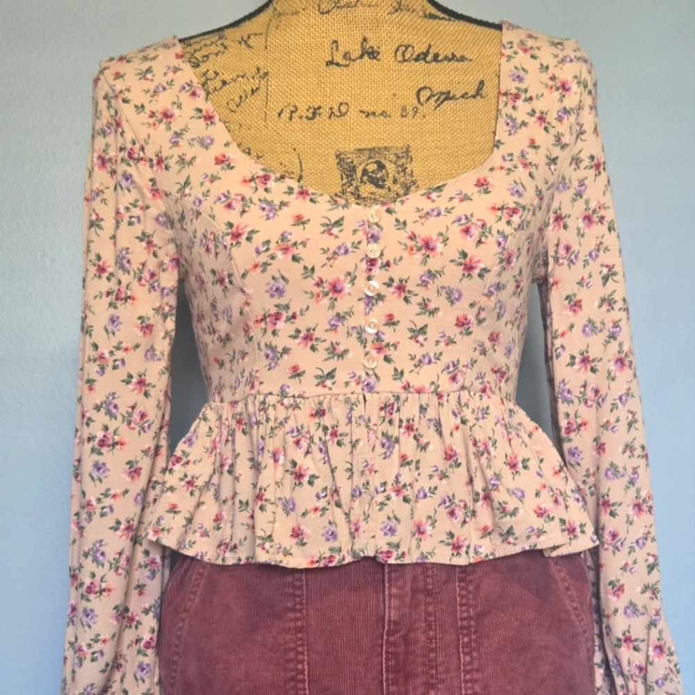 American Eagle Blousy Boho Top Ex Small